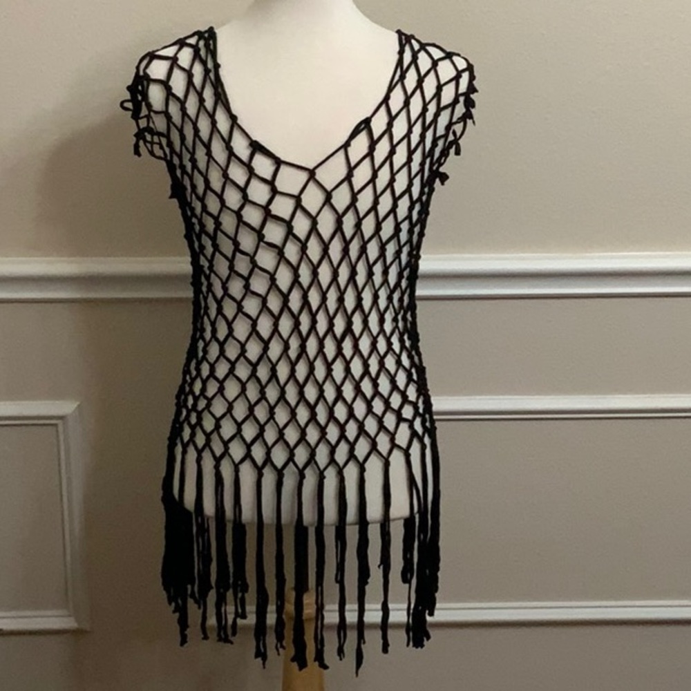Lisa Bue ROPE NET COVERUP - Black